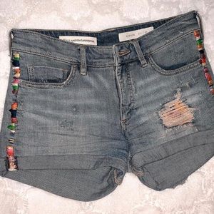 Embroidered Denim Shorts